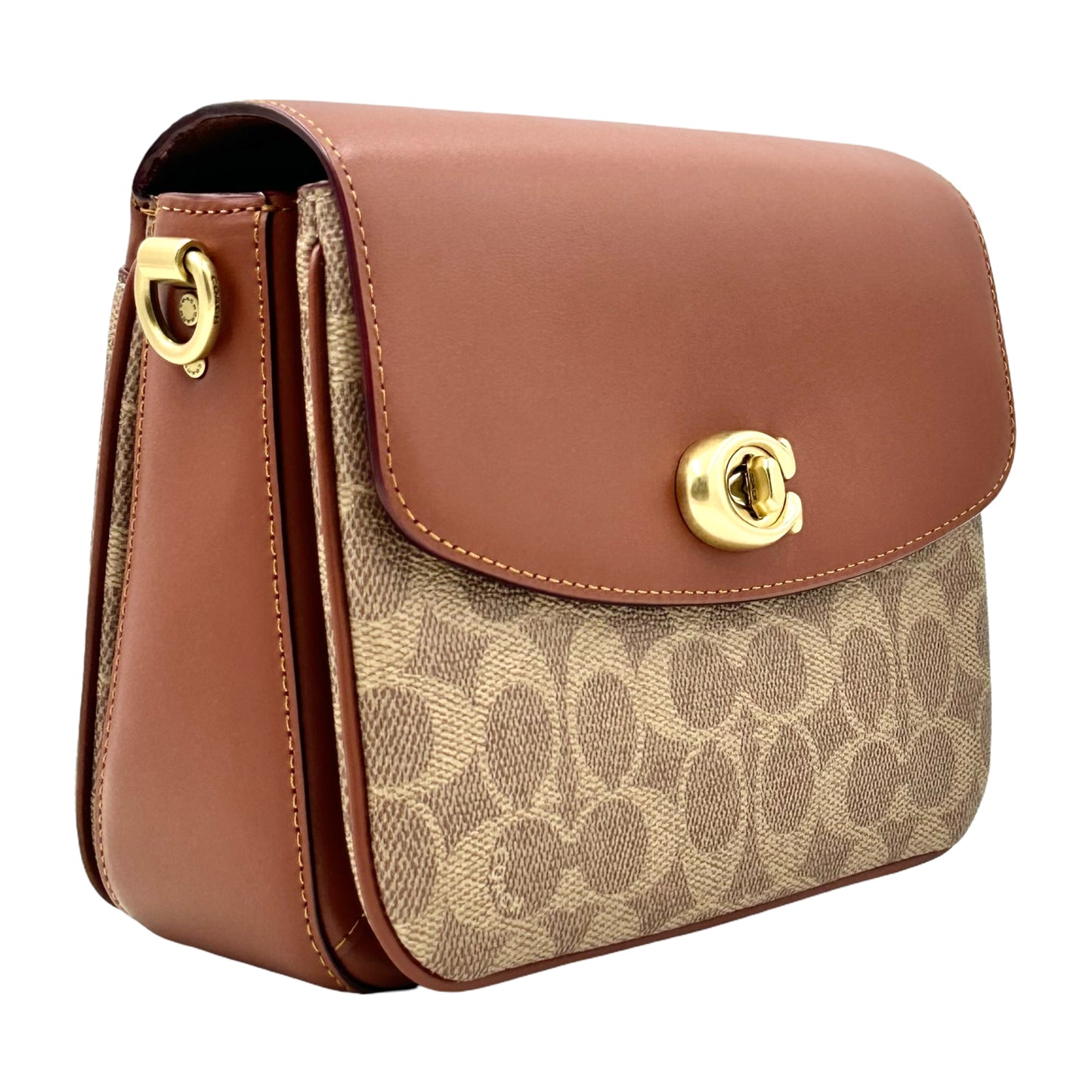 Coach Polished Pebbled Leather Cassie Crossbody - Tan/Caramel