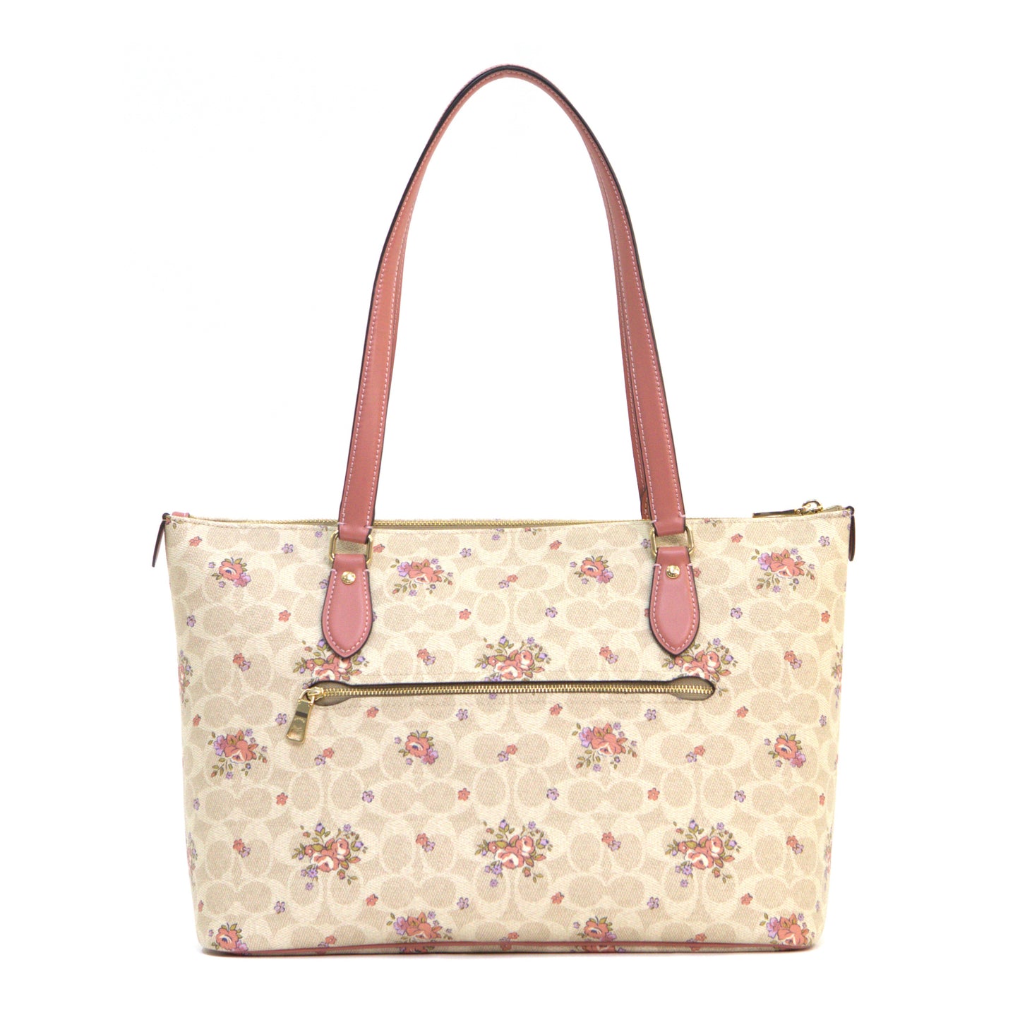 Coach Gallery Tote Bag In Signature Canvas With Floral Print -Sand Multi