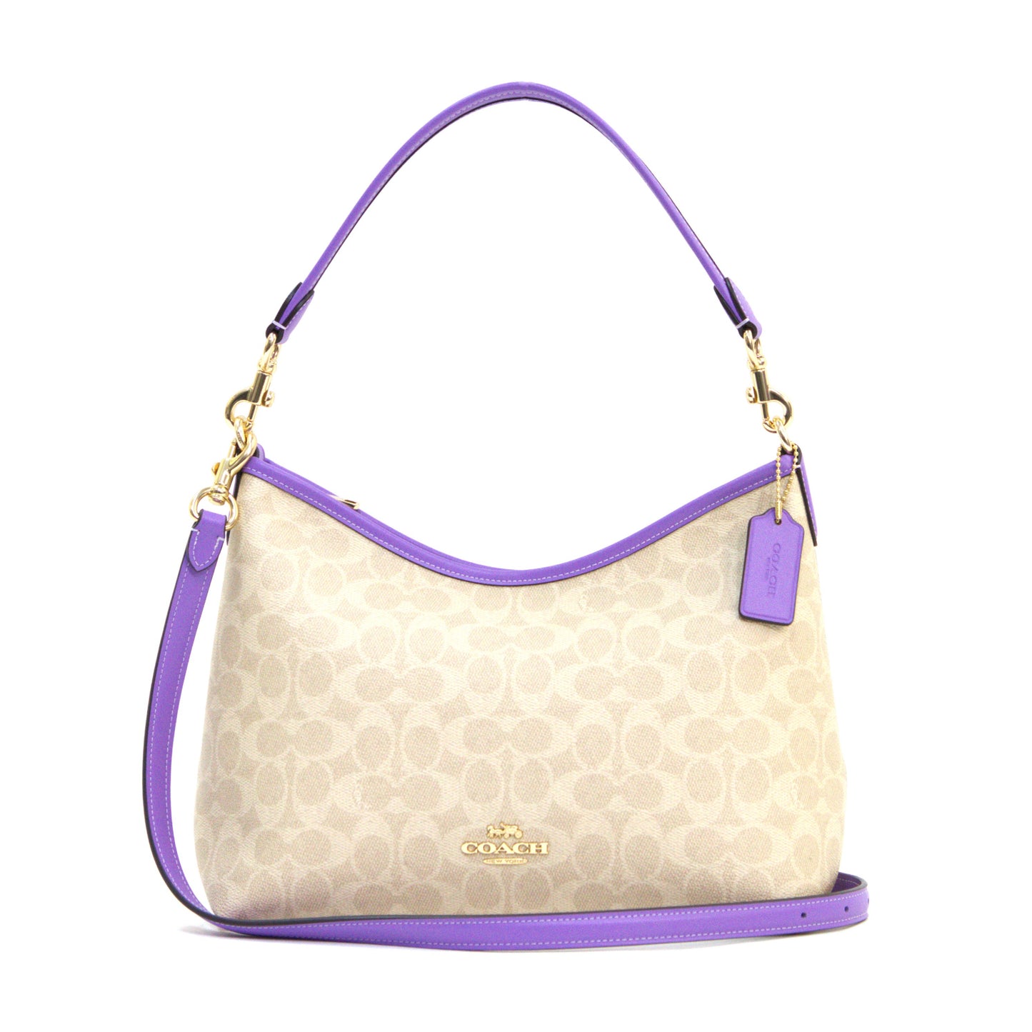 Coach Laurel Shoulder Bag In Signature Canvas - Sand/Iris