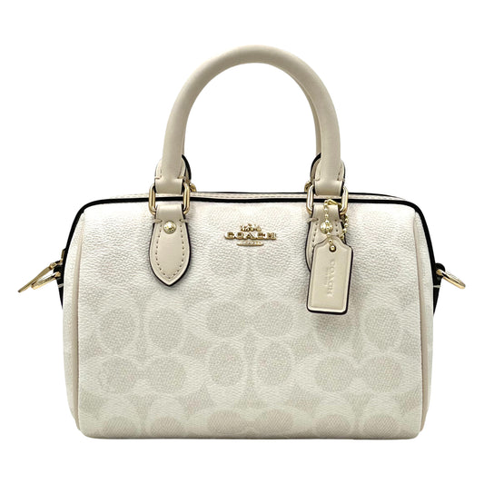 Coach Mini Rowan Crossbody Bag In Signature Canvas - Gracier White