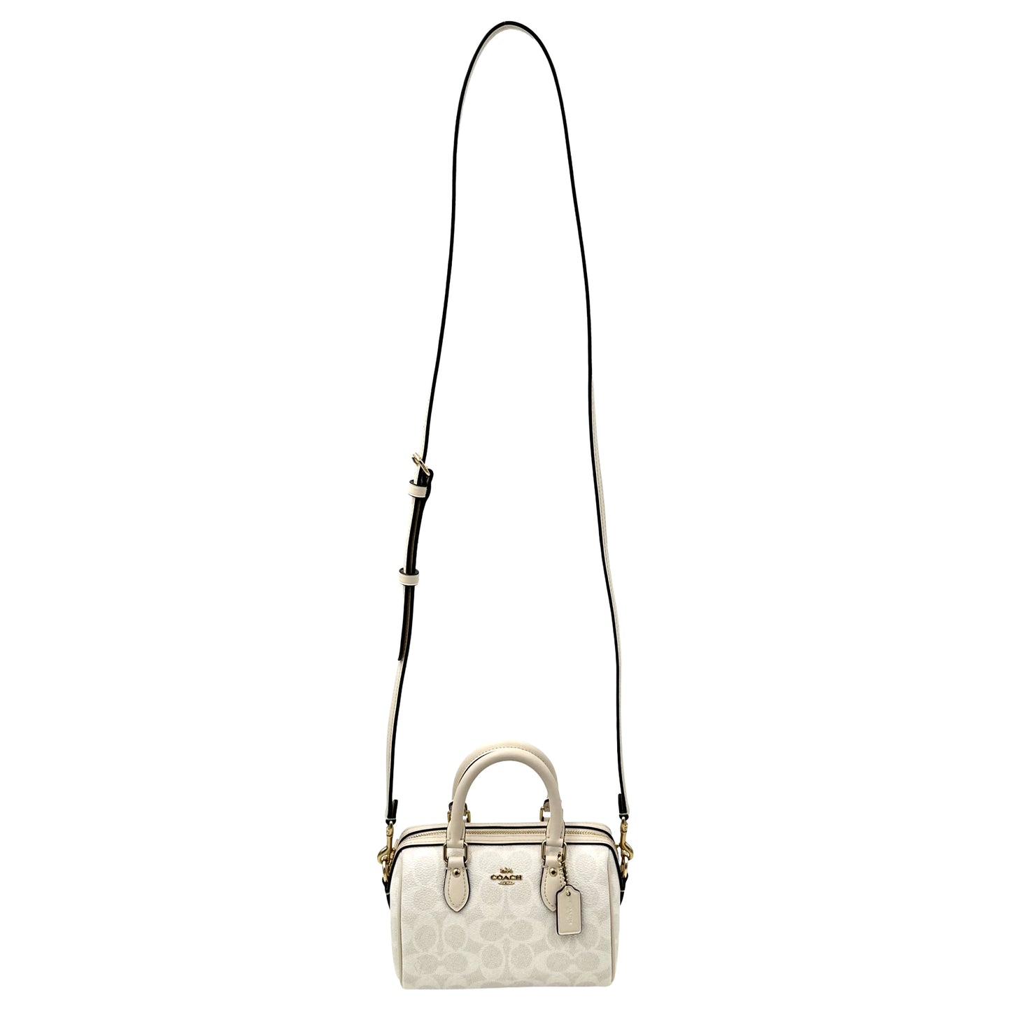 Coach Mini Rowan Crossbody Bag In Signature Canvas - Gracier White