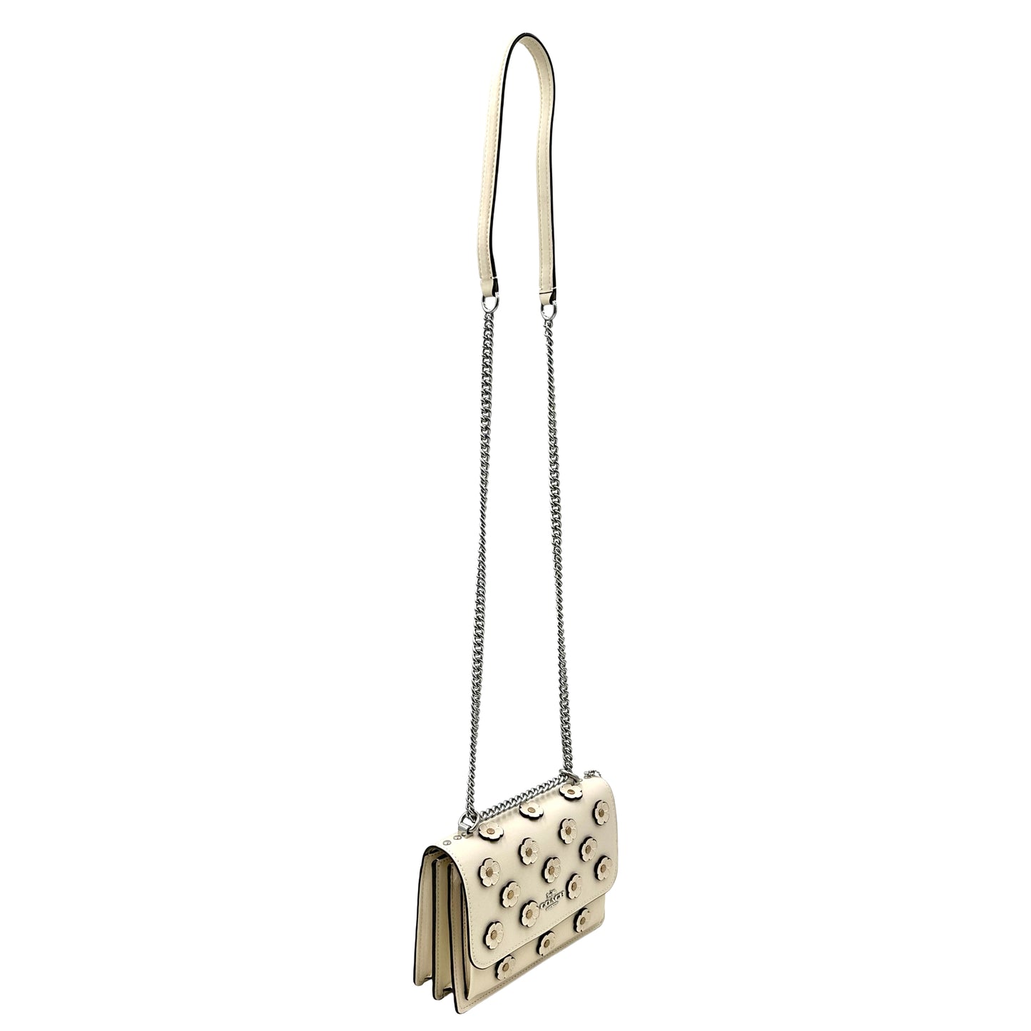 Coach Mini Klare Crossbody Bag With Floral Applique- Chalk