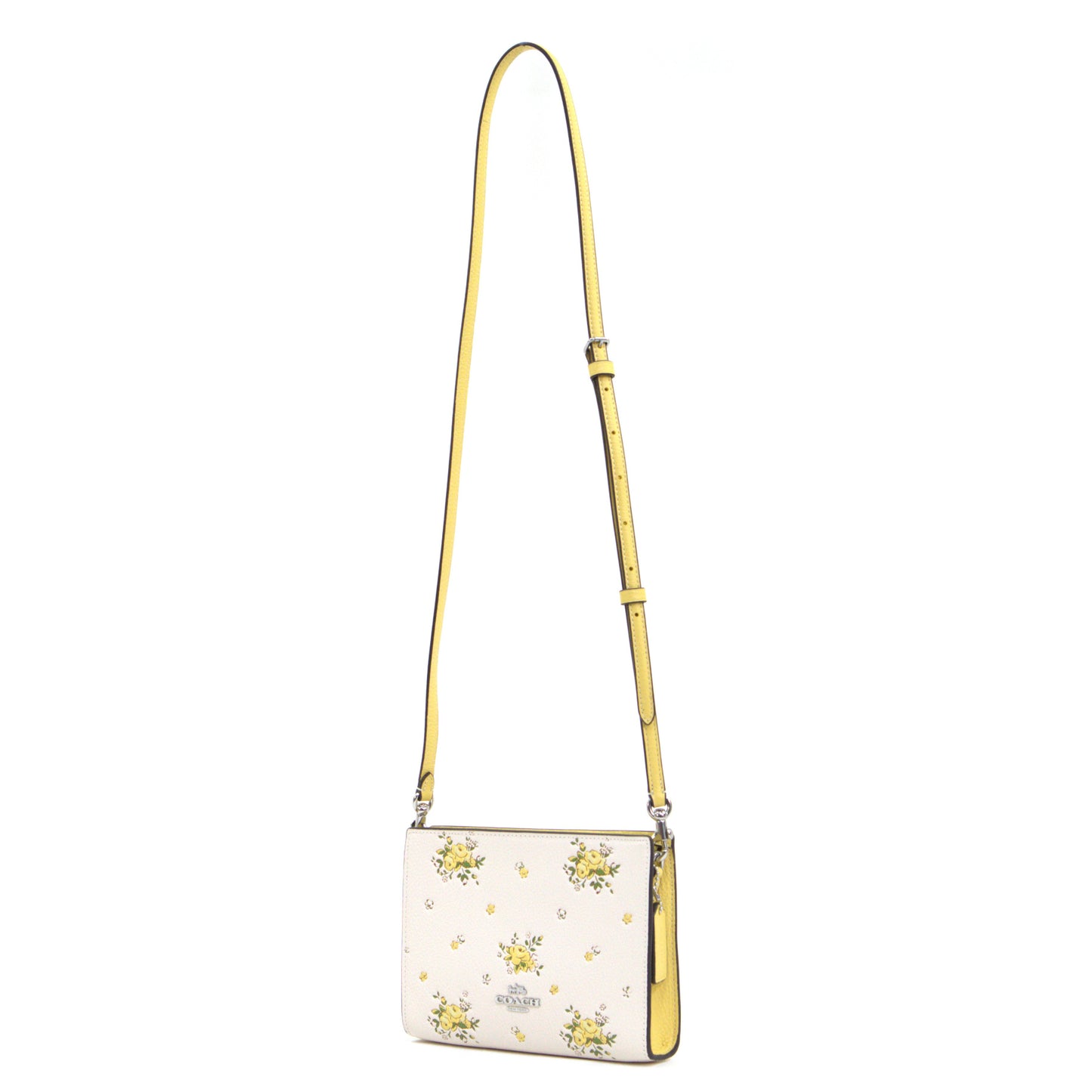 Coach Slim Crossbody Bag With Floral Print - Chalk Multi