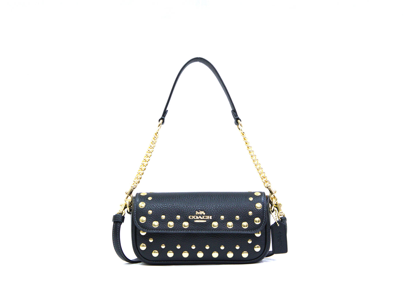 Coach Hailey Flap Bag With Rivets - Black