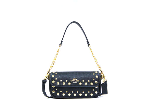 Coach Hailey Flap Bag With Rivets - Black