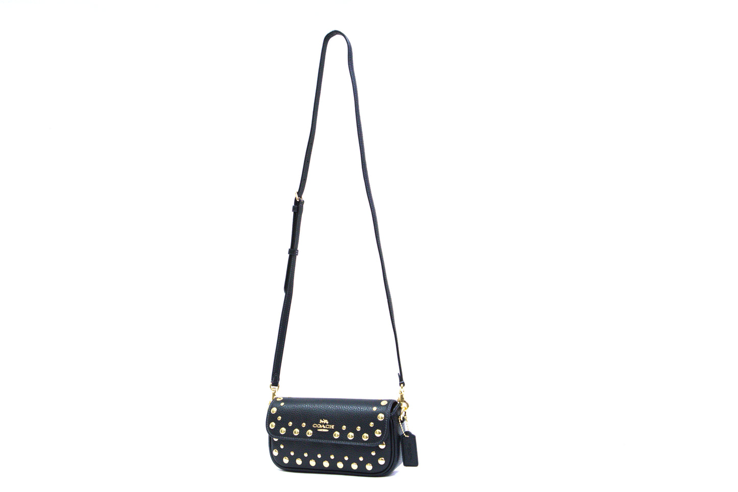 Coach Hailey Flap Bag With Rivets - Black