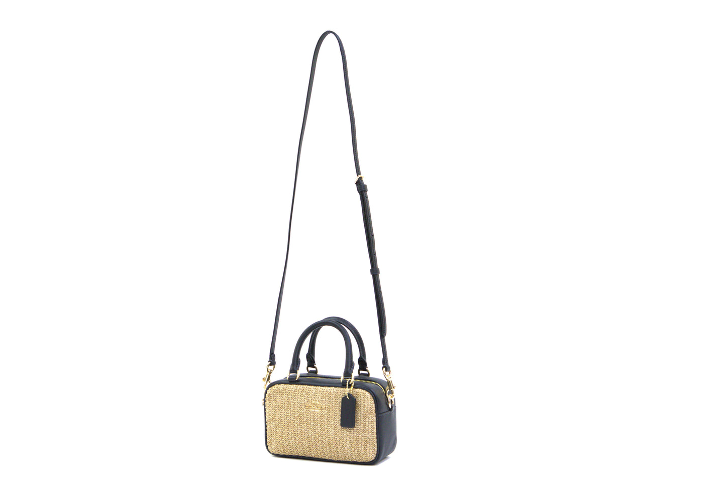 Coach Satchel Crossbody Straw - Toast Black