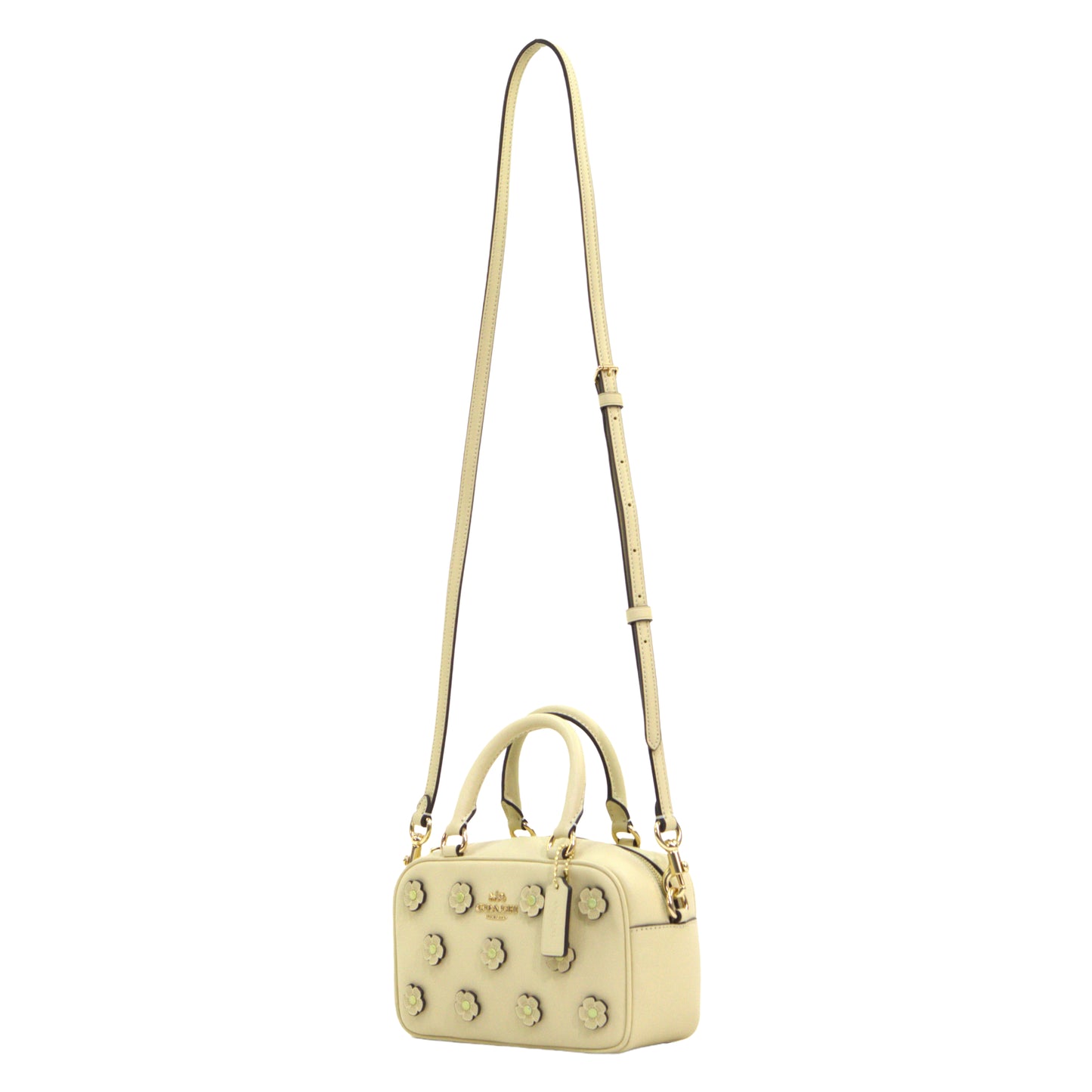 Coach Satchel Crossbody Bag With Floral Applique - Moonlight