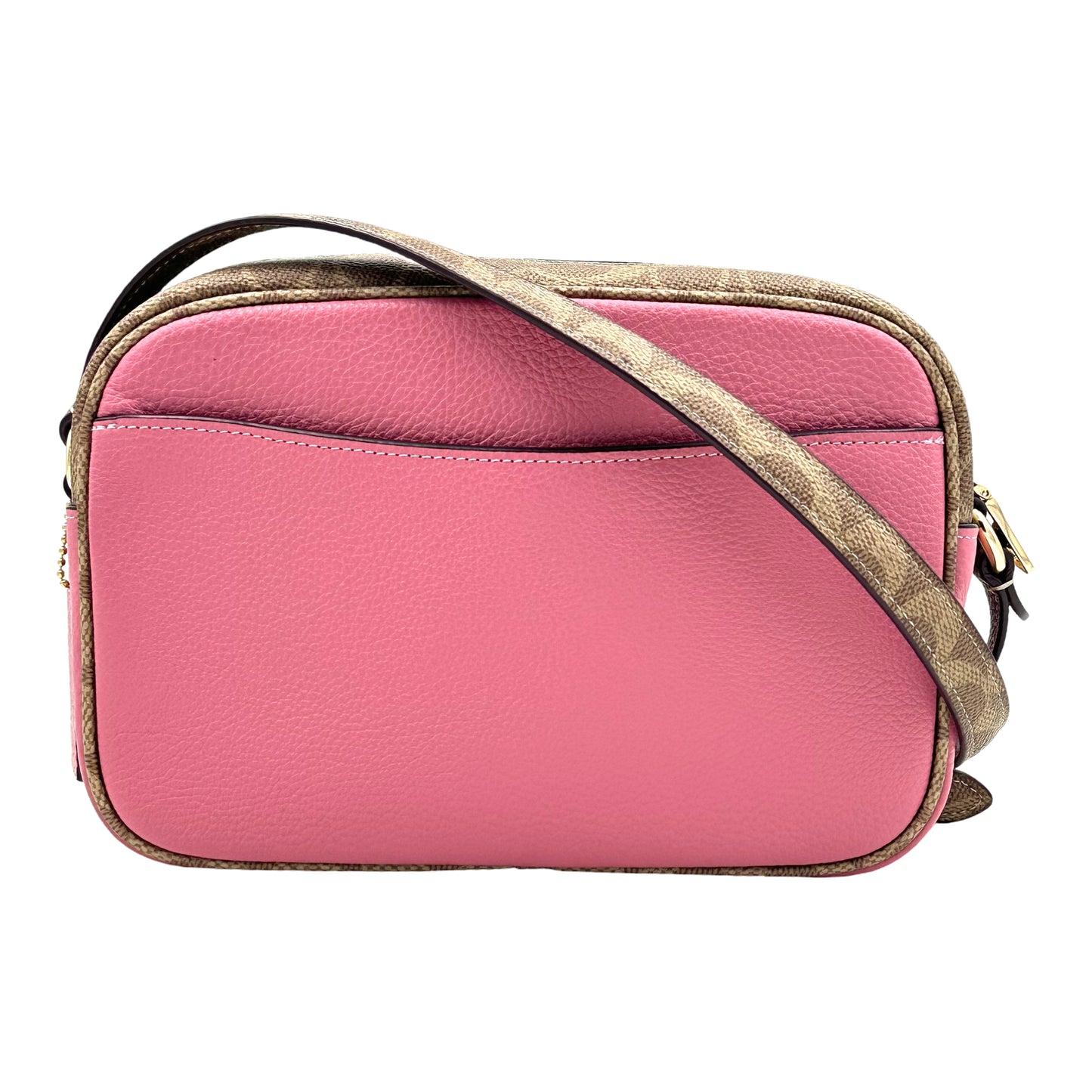 Jamie Camera Bag In Signature Canvas-Pink/Tan