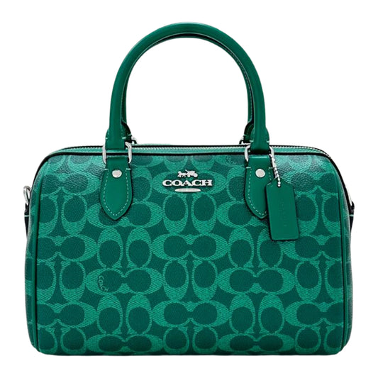 Coach Rowan Satchel Bag In Signature Canvas - Bright Jade