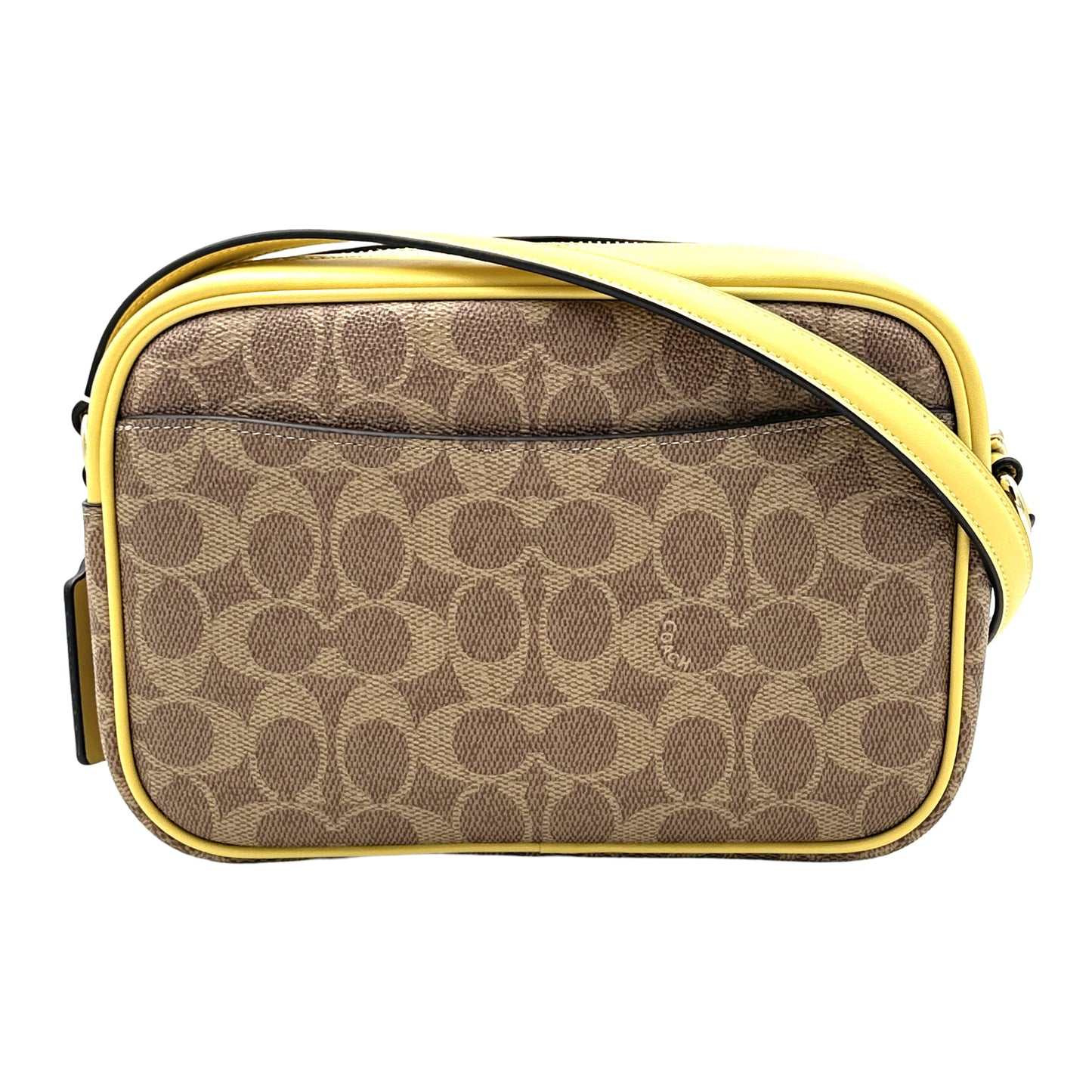 Coach Signature Jamie Camera Bag Crossbody Handbag- Tan Yellow