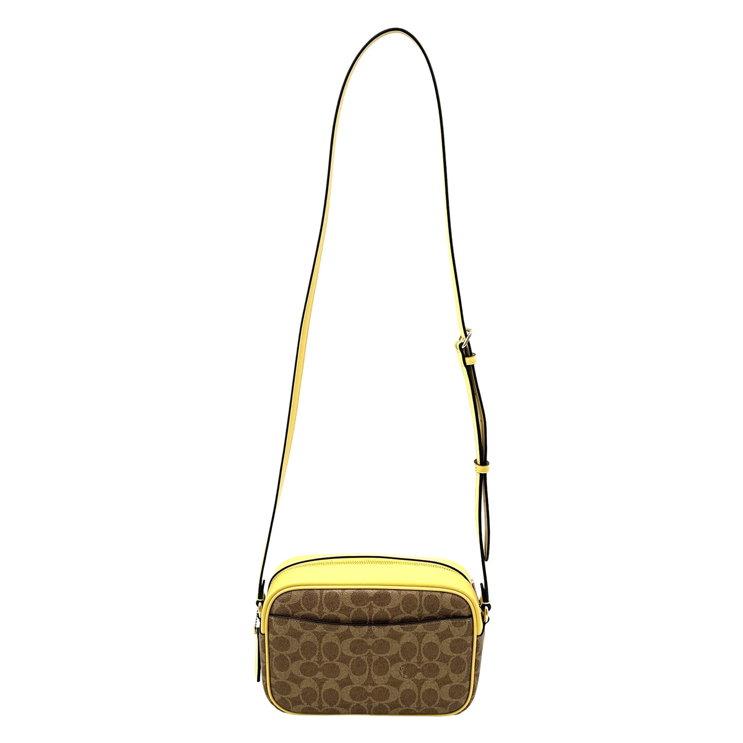 Coach Signature Jamie Camera Bag Crossbody Handbag- Tan Yellow