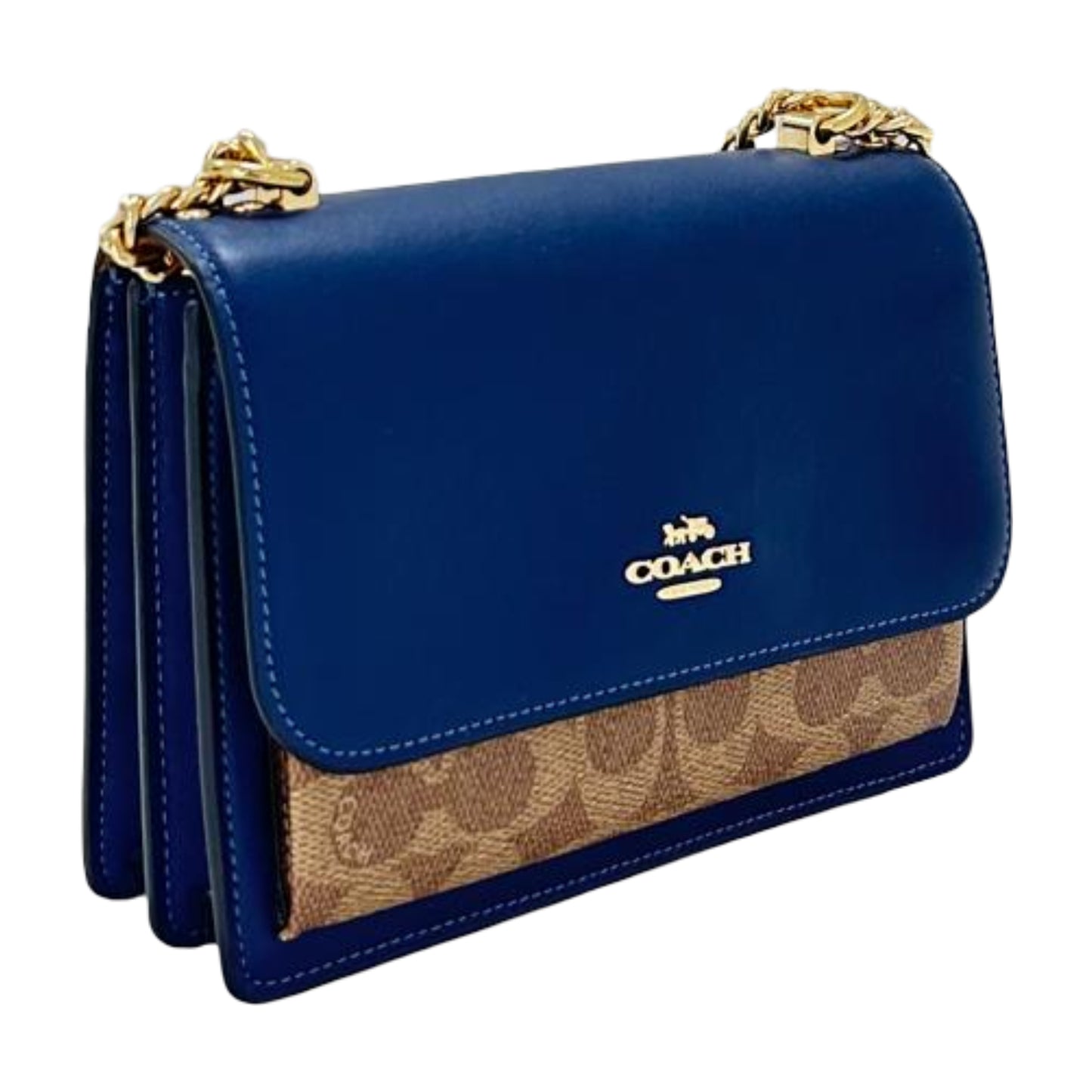 Coach Mini Klare Crossbody Bag- Deep Blue/ Tan
