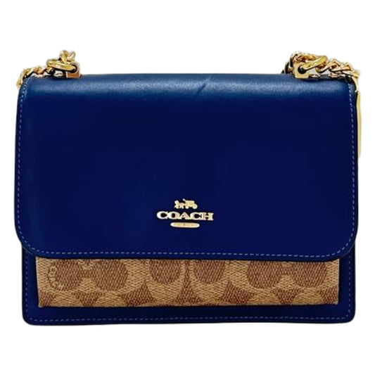 Coach Mini Klare Crossbody Bag- Deep Blue/ Tan