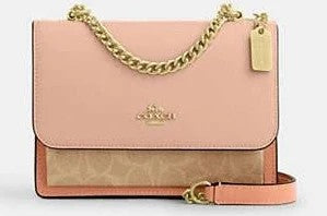Coach Mini Klare Crossbody Bag In Colorblock Signature Canvas- Cream/Sand