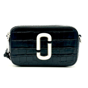 Marc Jacobs The Croc-Embossed Chain Snapshot - Black - www.unoo.com