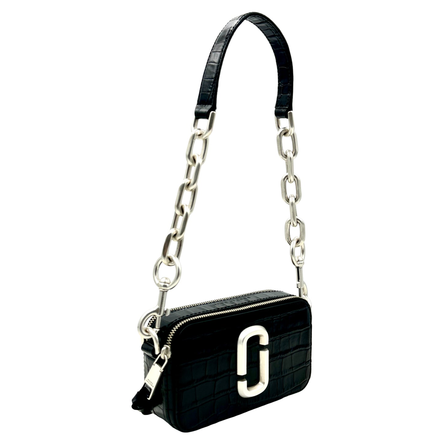 Marc Jacobs The Croc-Embossed Chain Snapshot - Black
