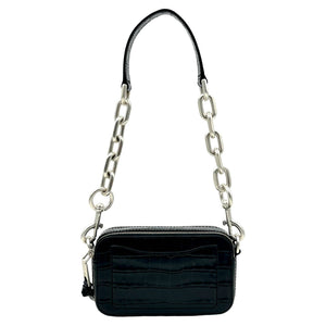Marc Jacobs The Croc-Embossed Chain Snapshot - Black - www.unoo.com