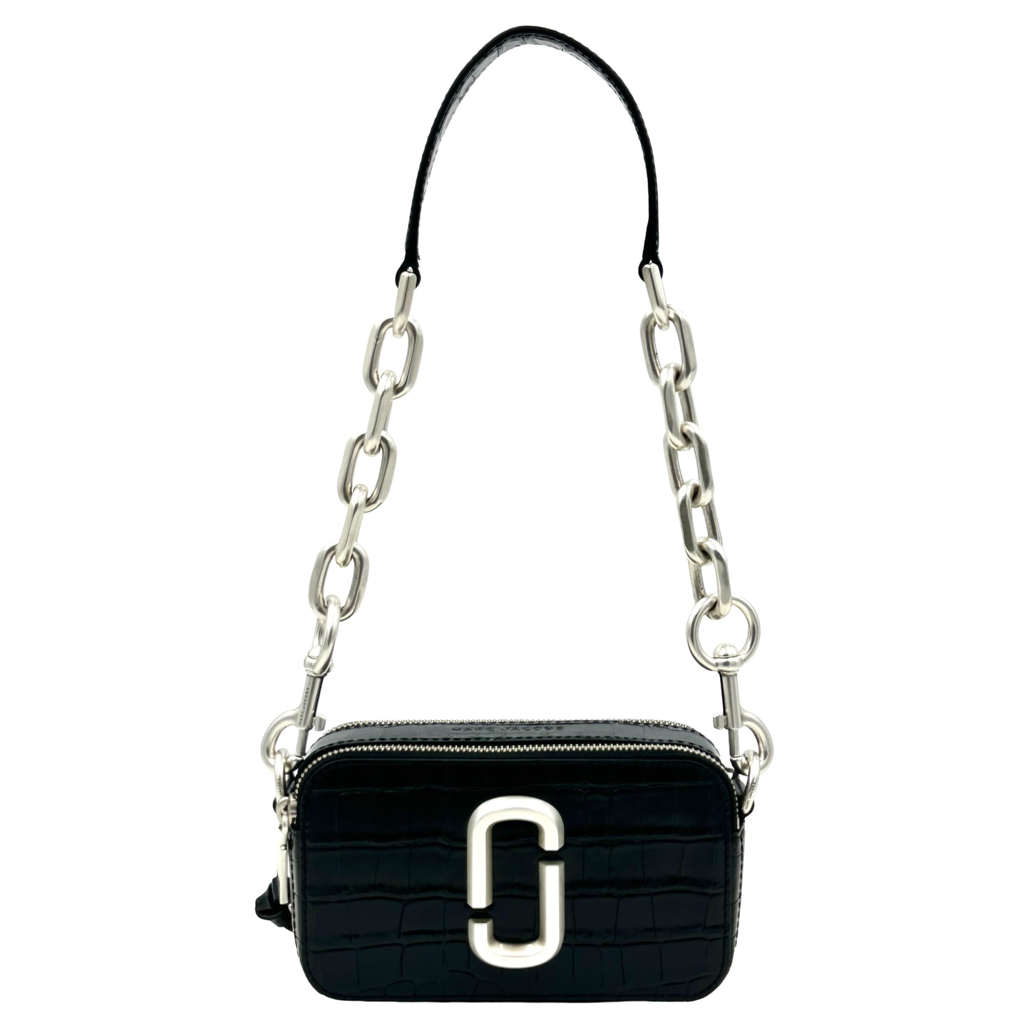 Marc Jacobs The Croc-Embossed Chain Snapshot - Black