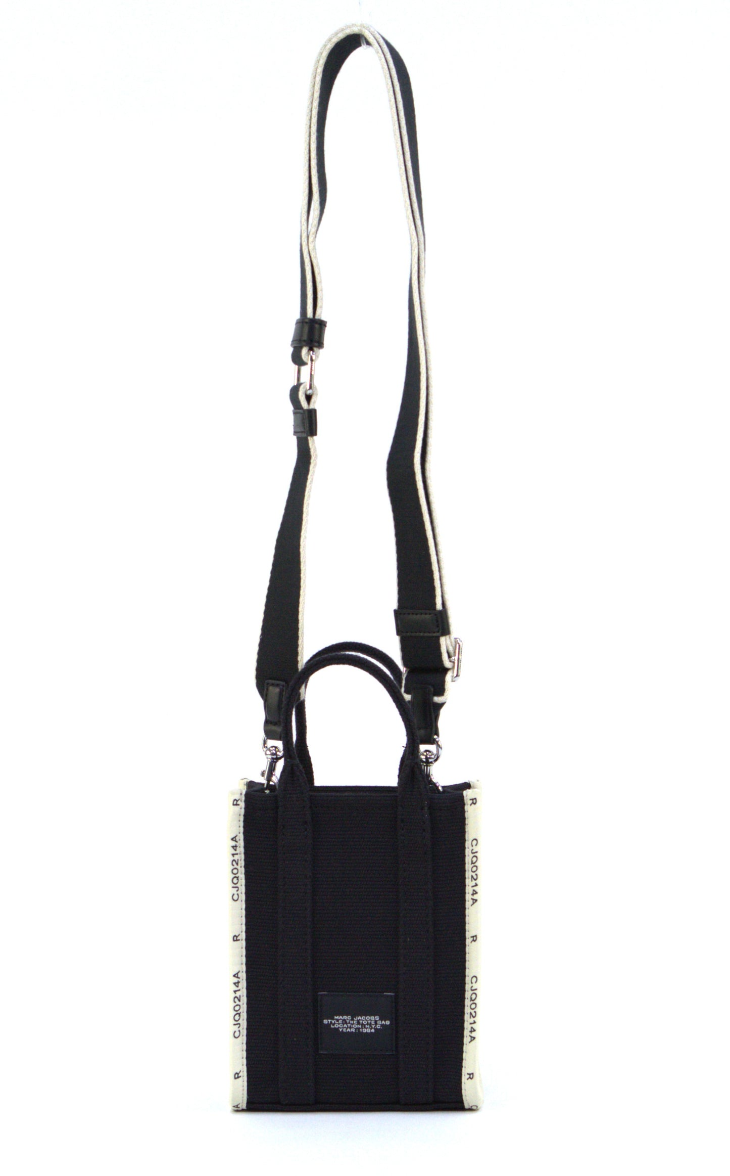 Marc Jacobs The Jacquard Mini Tote Bag Crossbody- Black