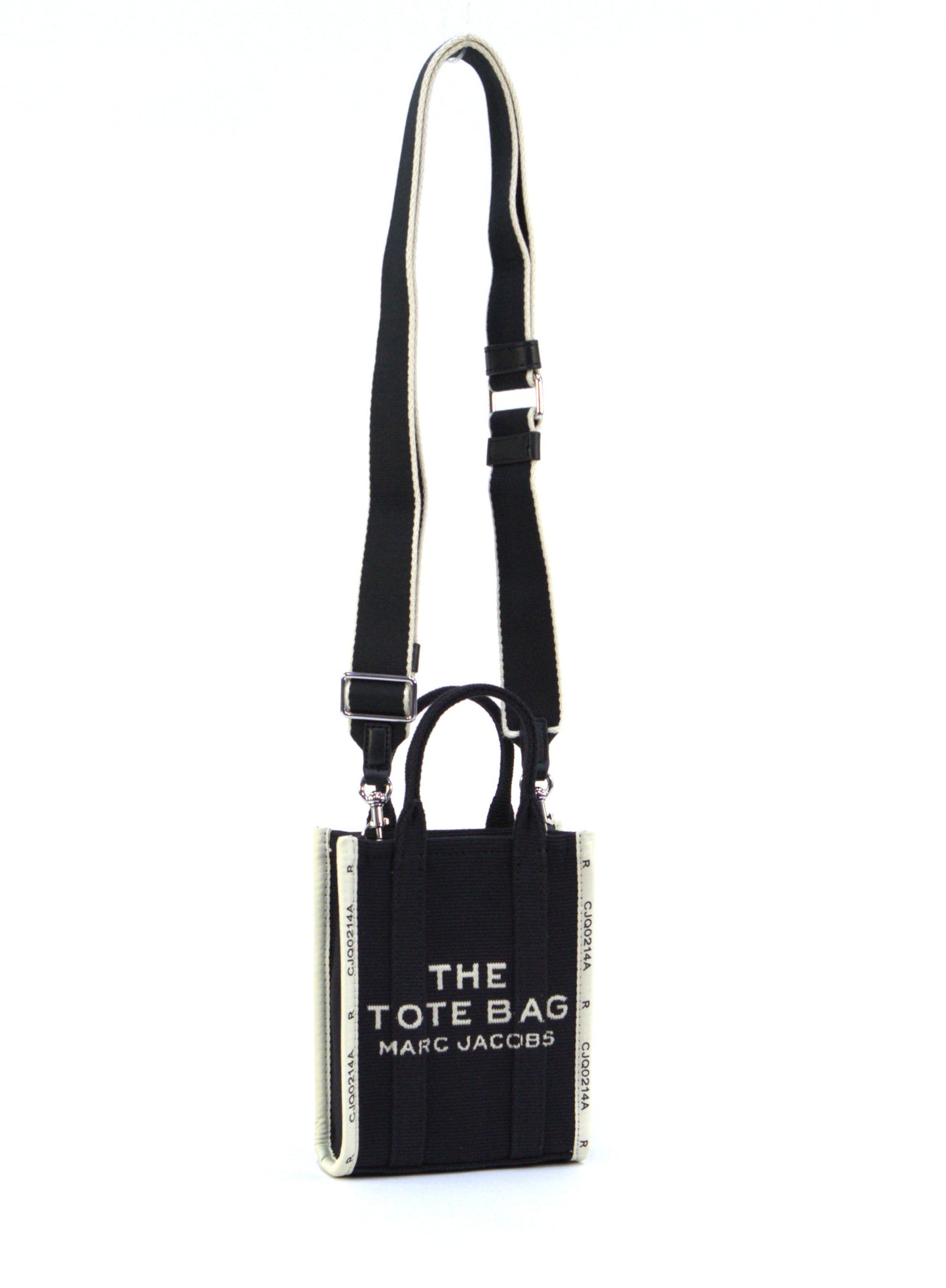 Marc Jacobs The Jacquard Mini Tote Bag Crossbody- Black