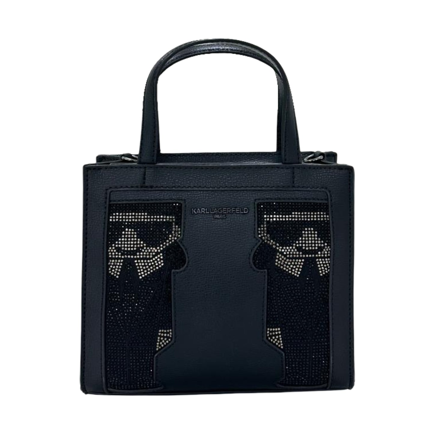 Karl Lagerfeld Crystal Embellished Two Way Tote – Black
