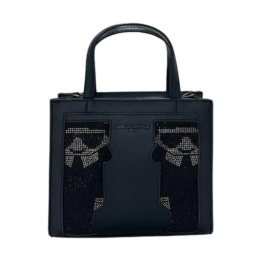 Karl Lagerfeld Crystal Embellished Two Way Tote – Black