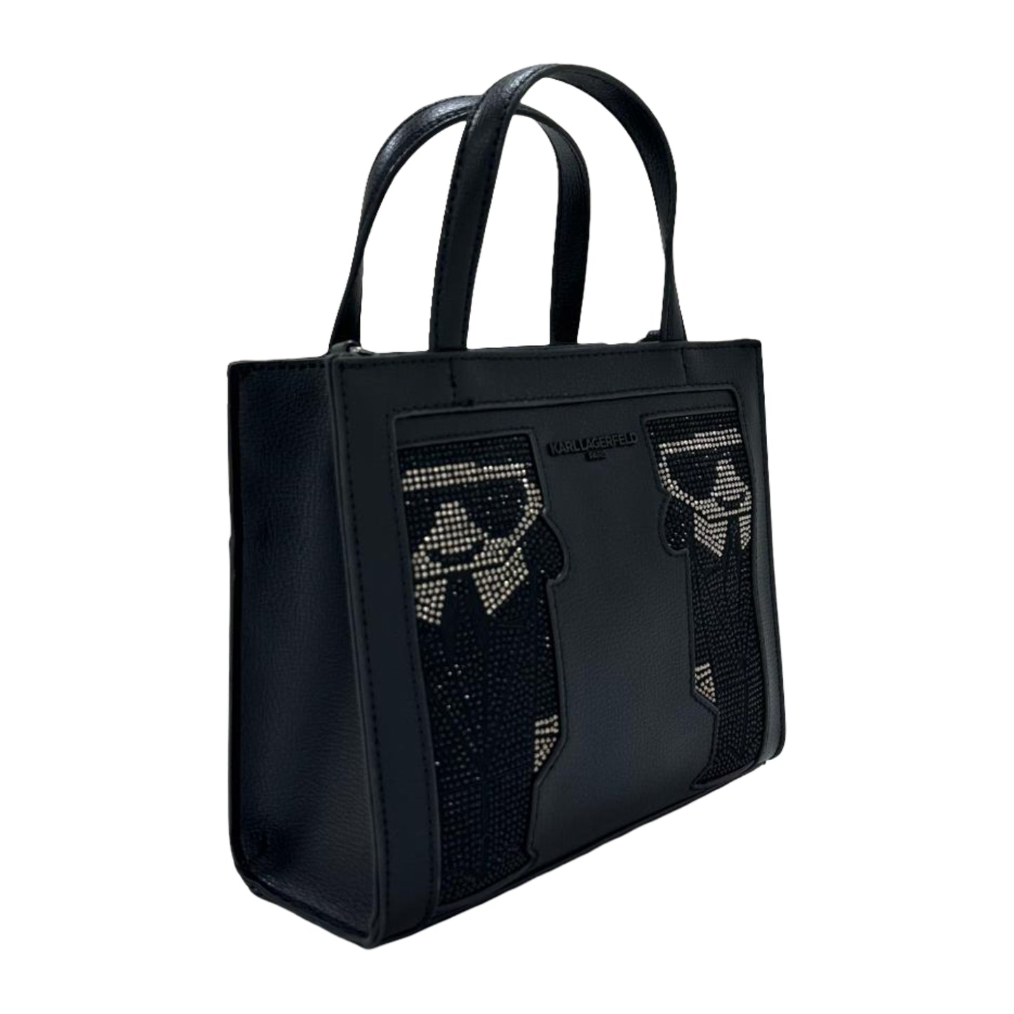 Karl Lagerfeld Crystal Embellished Two Way Tote – Black