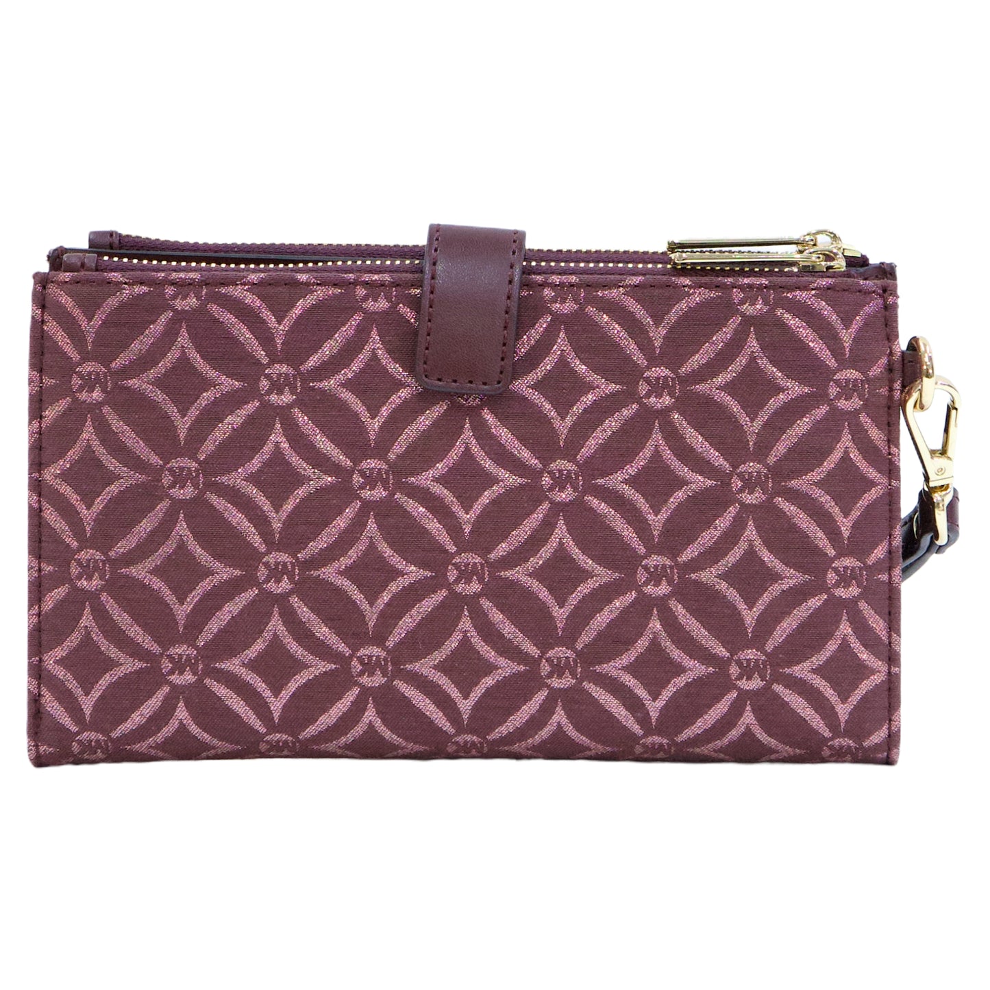Michael Kors Jet Set Travel Large Double Zip Wristlet Wallet - Oxblood Multi