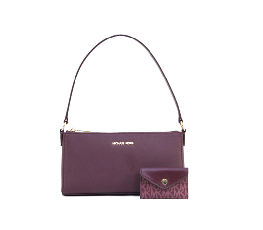 Michael Kors Vincent MD Pouchette Bag w/ Card Case - Oxblood