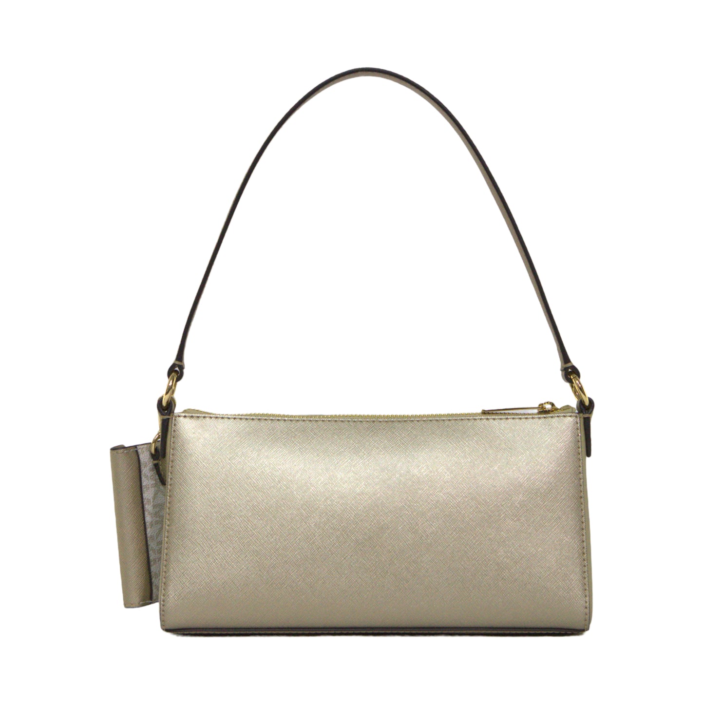 Michael Kors Vincent Medium Pouchette With Card Case Shoulder Handbag -Pale Gold