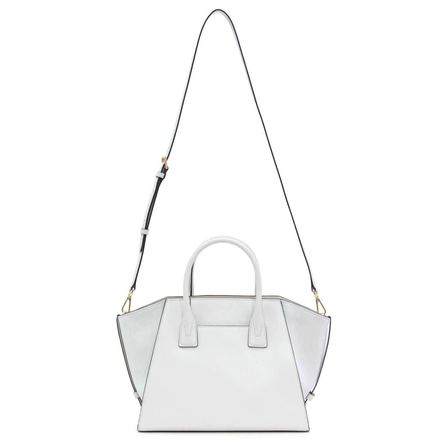 Michael Kors Avril Large Top Zip Satchel Leather- Light Cream