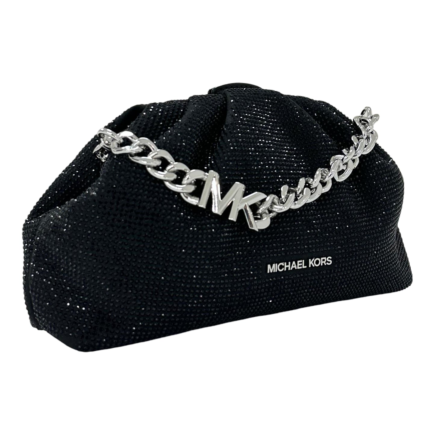 Michael Kors Nola Small Women MK Chain Clutch Shoulder Bag - Black