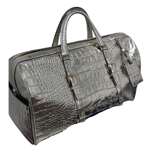 Michael Kors Bedford Travel Extra Large Weekender Embossed Leather-Pale Gold