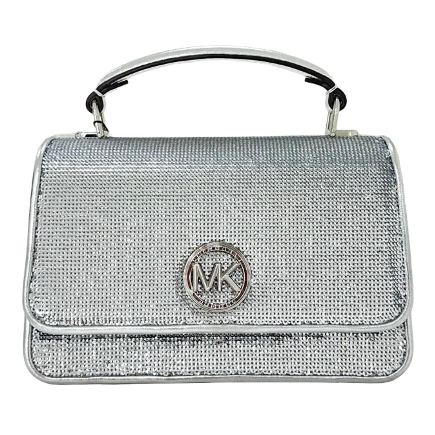 Michael Kors Delancey Mini East West Top Handle Chain Crossbody - Silver