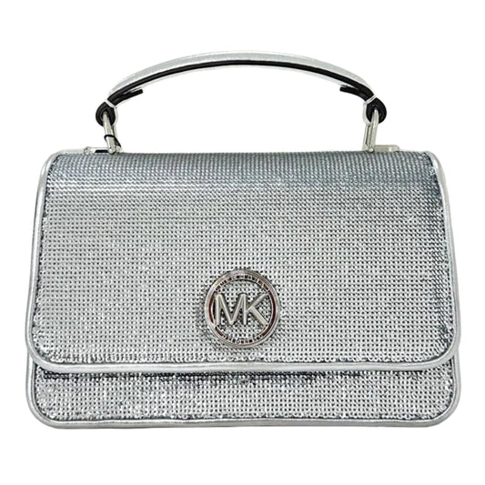 Michael Kors Delancey Mini East West Top Handle Chain Crossbody - Silver