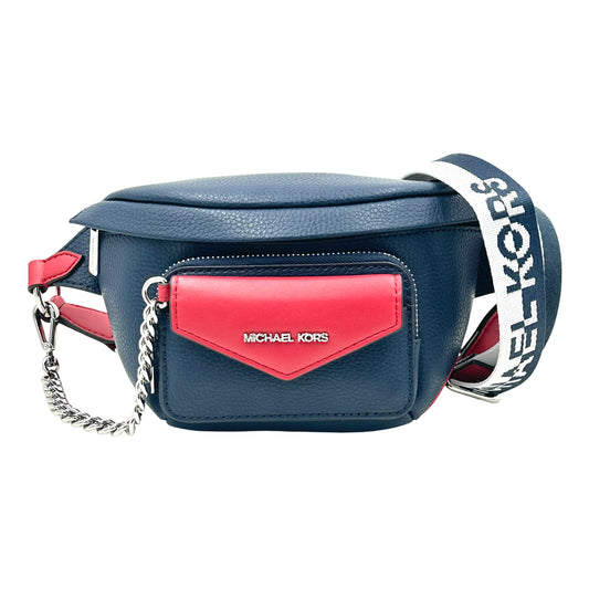 Maisie Large Pebbled Leather 2-in-1 Sling Pack - Navy Multi