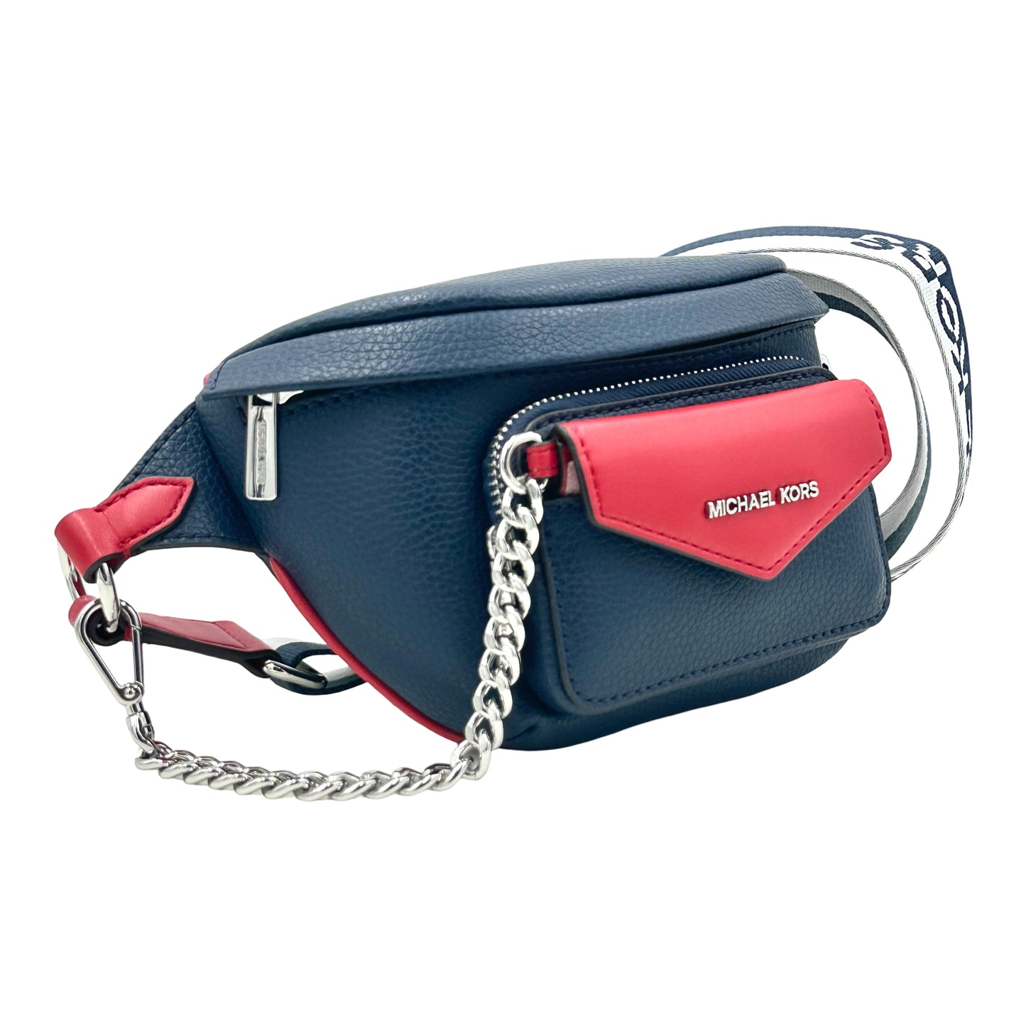 Maisie Large Pebbled Leather 2-in-1 Sling Pack - Navy Multi