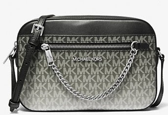 Michael Kors Jet Set Large Ombré Signature Logo Crossbody Body- Black