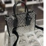 Michael Kors Mirella Small Logo Print Crossbody Strap Shopper Tote Bag- Black