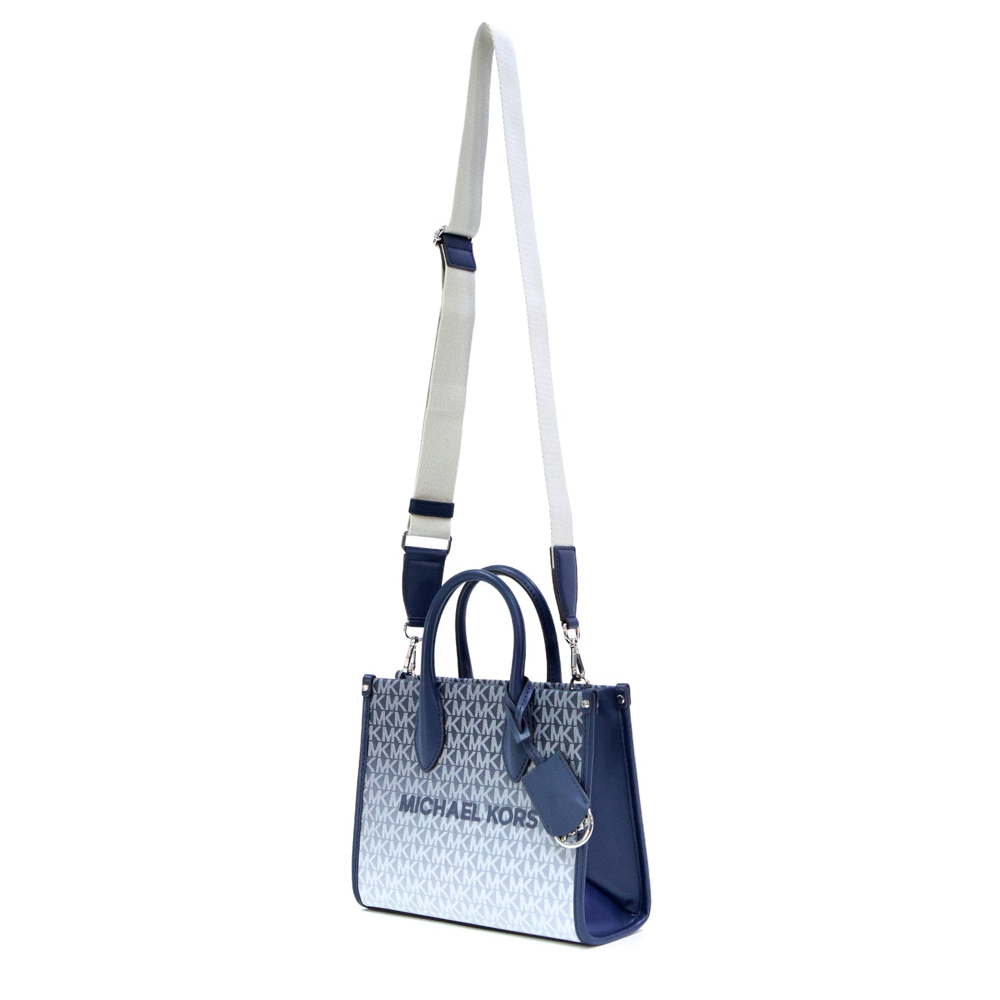 Michael Kors Mirella Small Signature Crossbody Shopper Tote Bag Navy