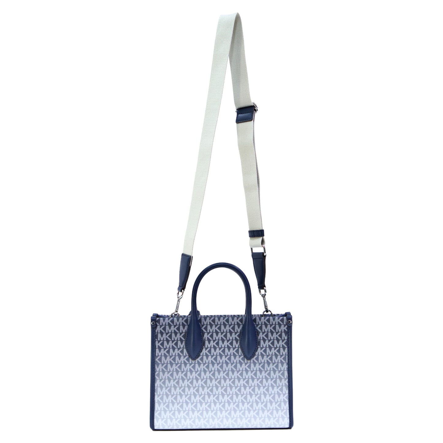 Michael Kors Mirella Small Signature Crossbody Shopper Tote Bag Navy