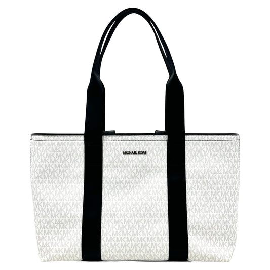Michael Kors Outlet Cooper Signature Logo Tote Bag - Bright White