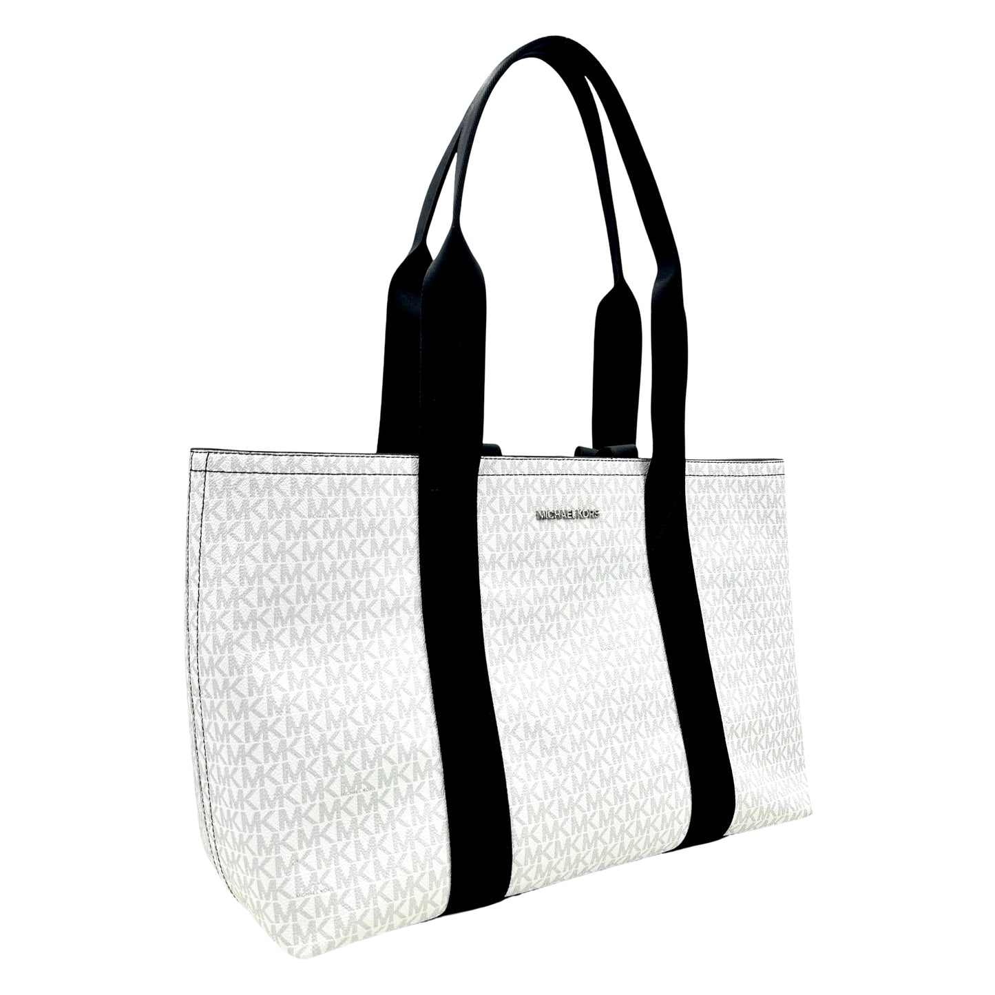 Michael Kors Outlet Cooper Signature Logo Tote Bag - Bright White