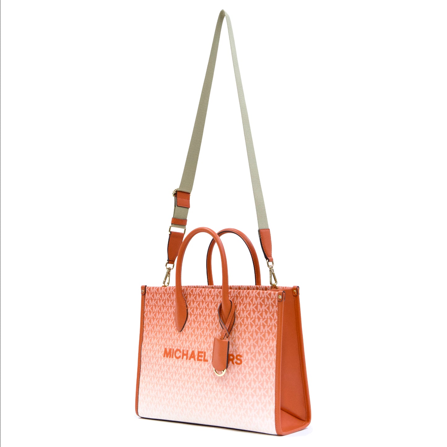 Michael Kors Mirella Medium Ombré Logo Tote Bag - Red Clay