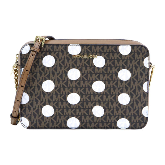 Michael Kors Jet Set Large East West Polka Crossbody -Luggage
