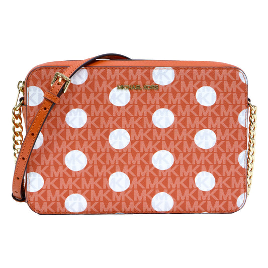 Michael Kors Women Large Polka Dot Crossbody Bag - Red Clay
