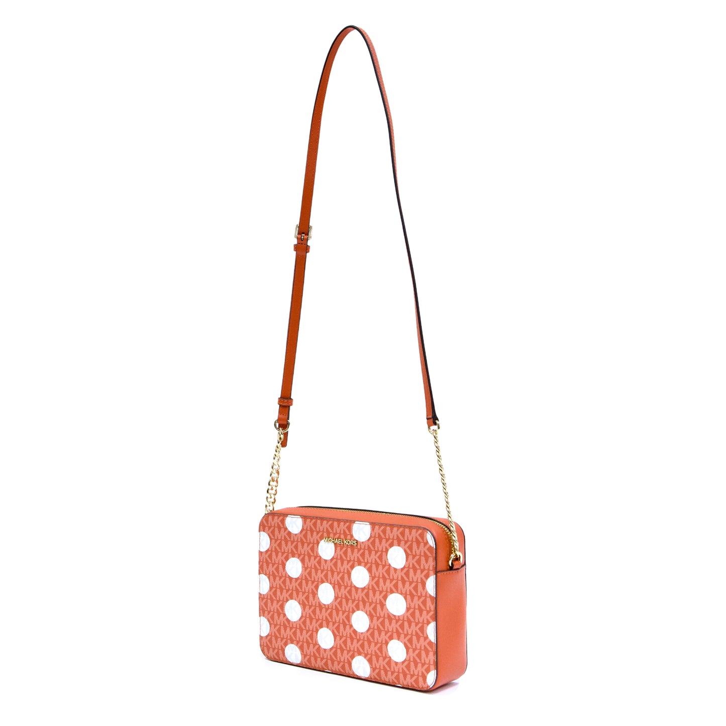 Michael Kors Women Large Polka Dot Crossbody Bag - Red Clay