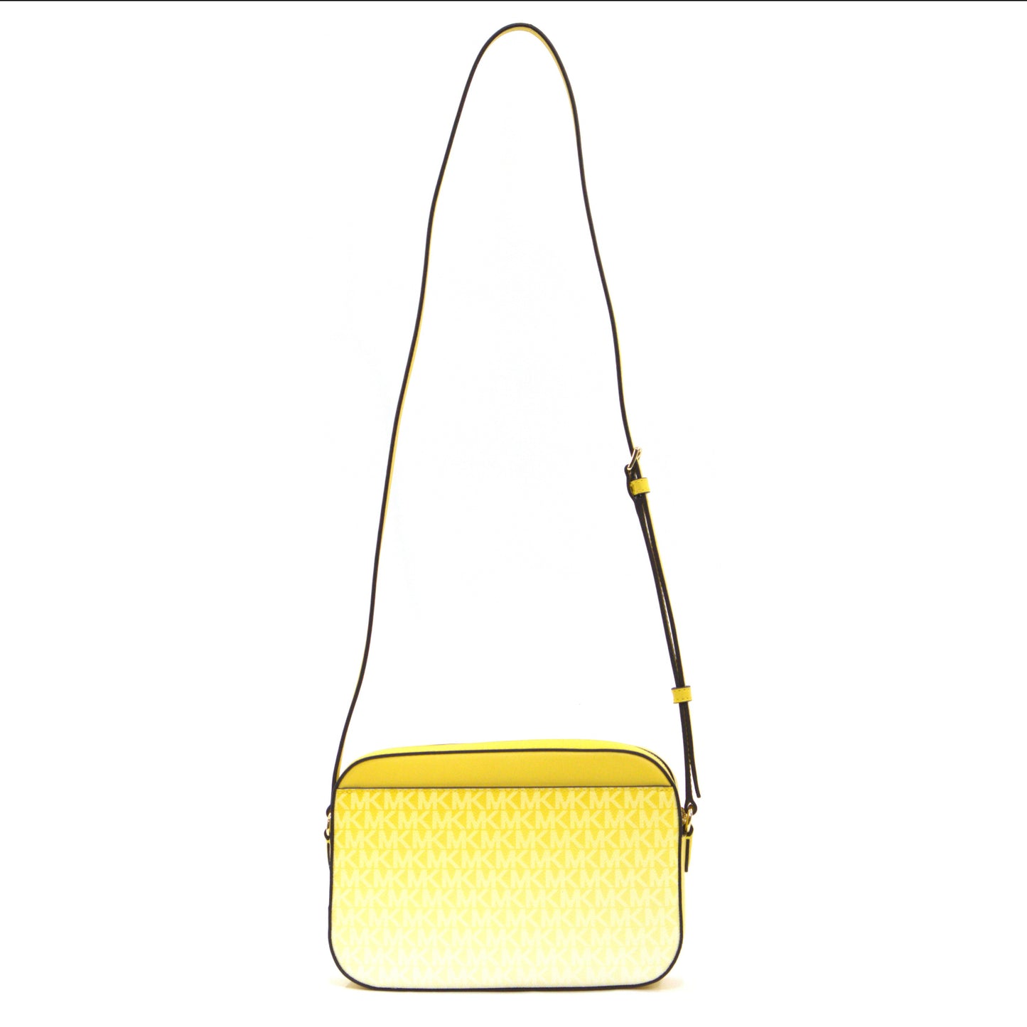 Michael Kors Jet Set Women Large Logo Zip Chain Crossbody Bag - Daisy Yellow