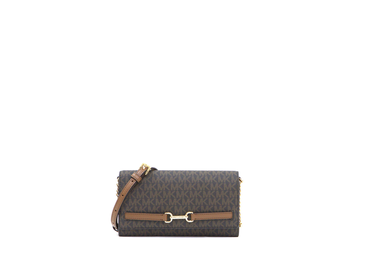 Michael Kors Carson Large Signature Logo Convertible Wallet Crossbody Bag - Brown
